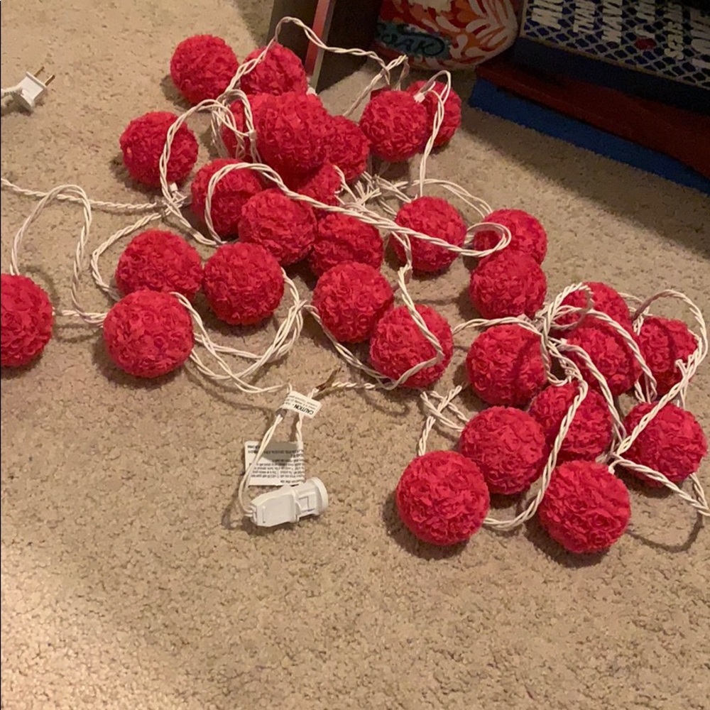 Three sets of string lights